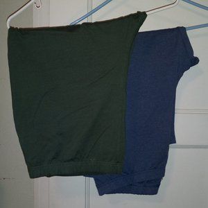 NWOT 2 Pair Woman Within Knit Capri Leggings Blue & Green 1X 22/24 22W 24W